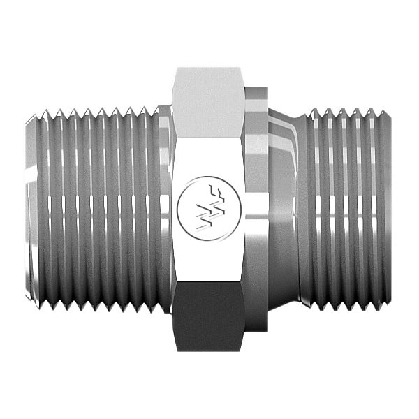 World Wide Fittings Male Pipe to Male British Standard Pipe Parallel Straight Adapter 7032X04X06 - main